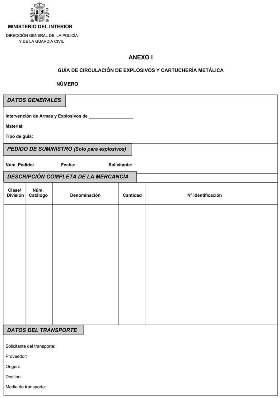 Guía de Circulación. Tasa. | 70 | Armería Sistach